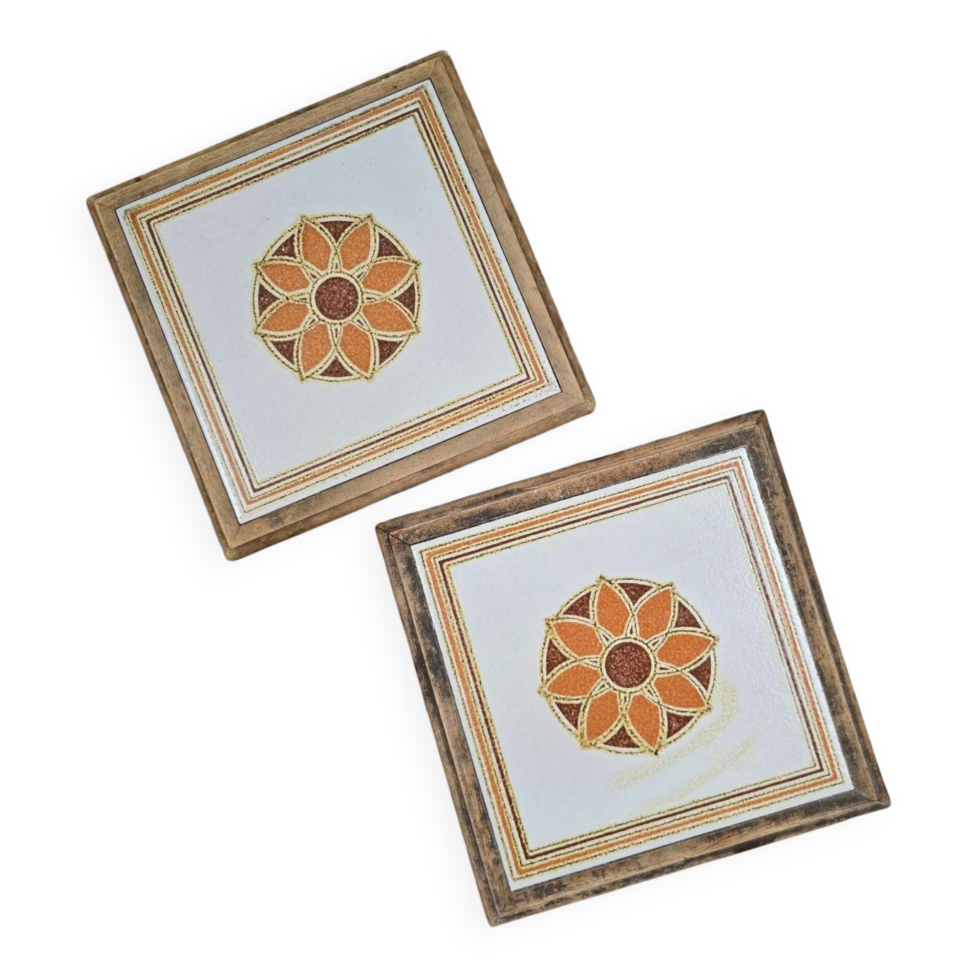 Set of 2 vintage ceramic trivets – Semigres