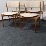 A set of four vintage teak dining chairs