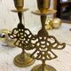 Lot 2 golden candle holders