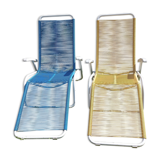 Set of 2 scoubidou sun loungers