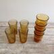 Série de 8 verres ambres
