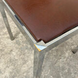 4 vintage leather/iron chairs