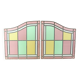 Vintage Stained Glass Window Stained Glass Set of 2 Classic Style 92x50cm