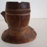 Pot à crayon bois sculpté oiseau