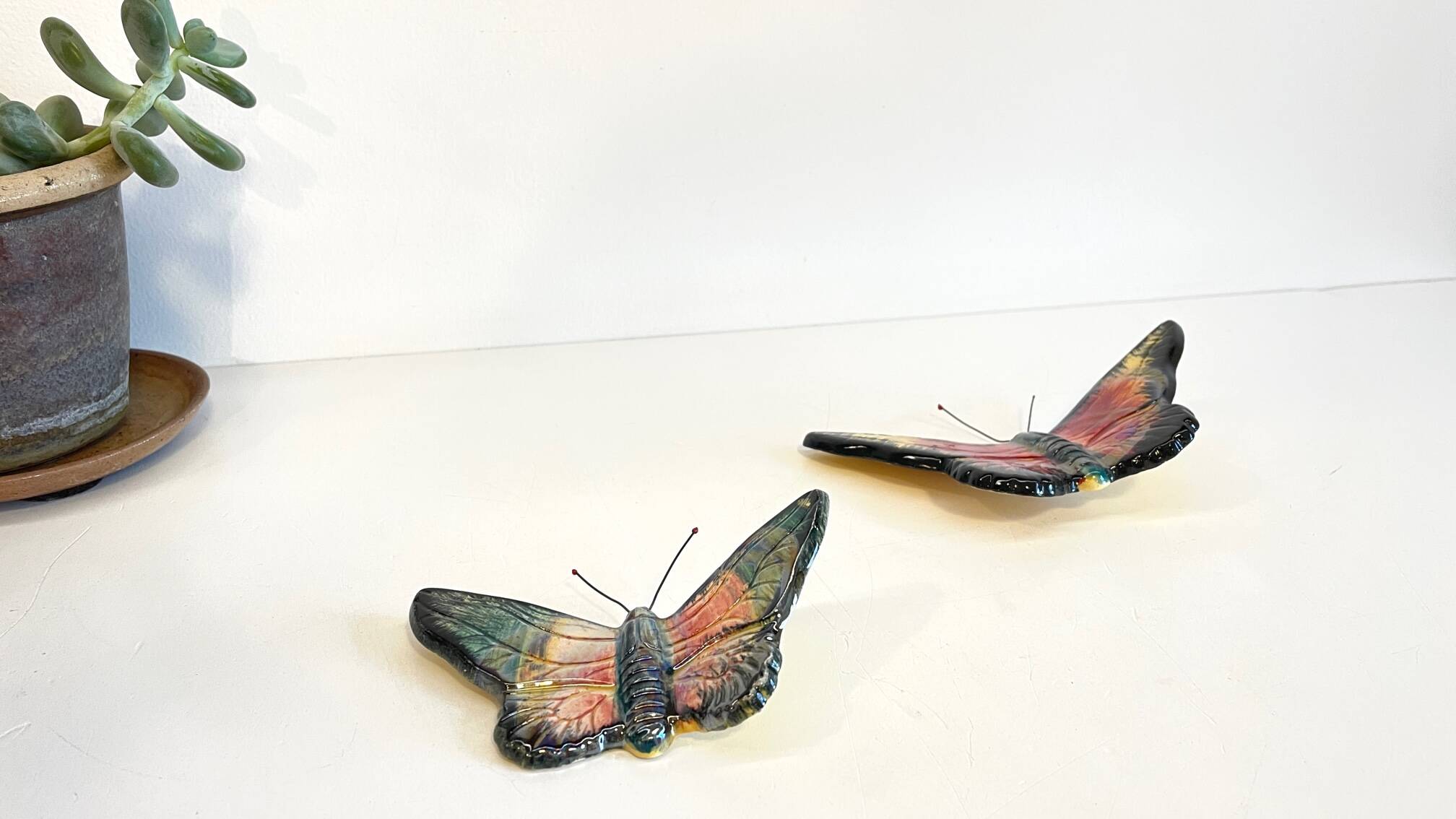 Vintage ceramic wall butterflies