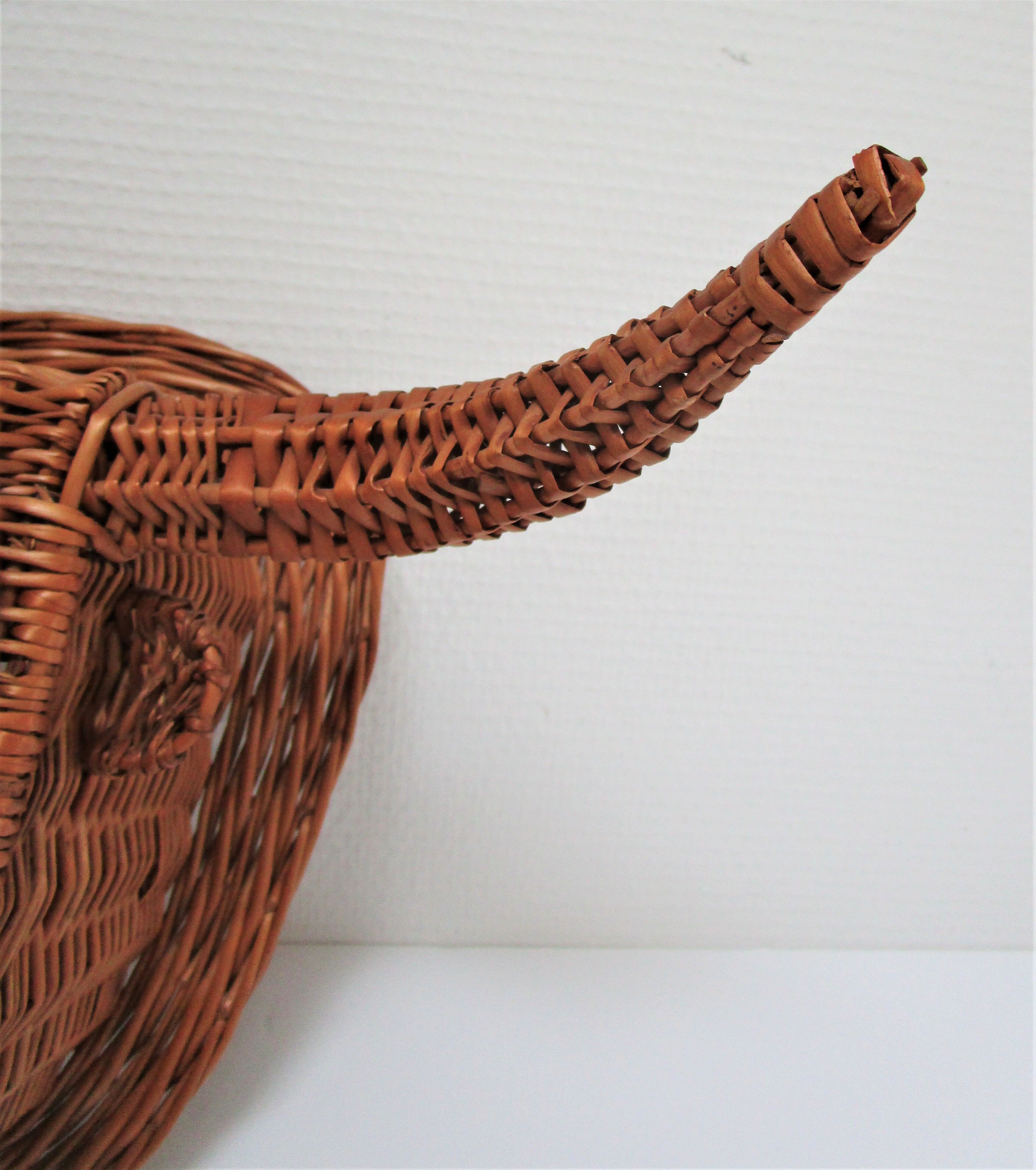 Bull head minotaur wicker vintage 60s-70s
