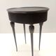 Table d'appoint, table de chevet ovale en hêtre noir ébénisé, Italie