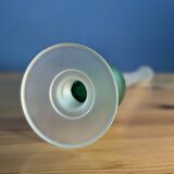Green and white gradient soliflore vase on frosted glass base, height: 34cm