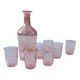 Liqueur service in glass or fine crystal