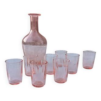 Liqueur service in glass or fine crystal