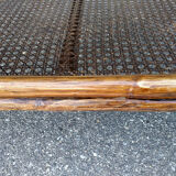 Bamboo coffee table canage and smoked glass