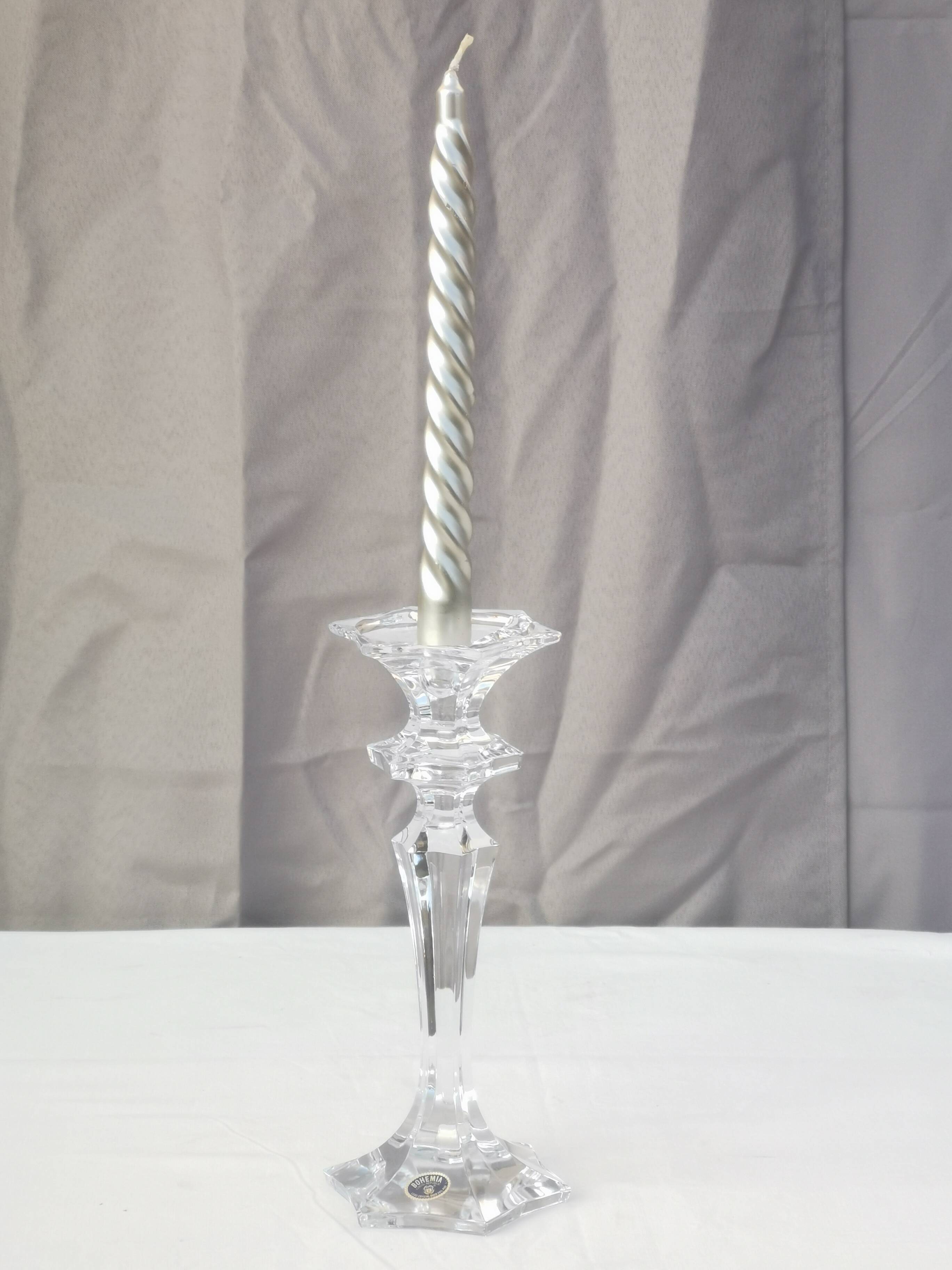 Large “bohemic crystal” candle holder