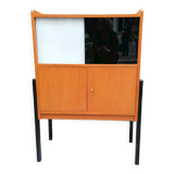 Bookcase, coloured windows, metal base, 1960