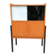 Bookcase, coloured windows, metal base, 1960
