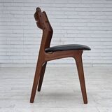 1960s, set of 4 reupholstered Danish dining chairs, design by Erik Buck.