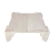Large square coffee table in travertine by Claude Berraldacci. 1990s. France.