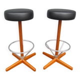 Pair of Scandinavian bar stools AB Bröderna Johansons Fåtöljindustri