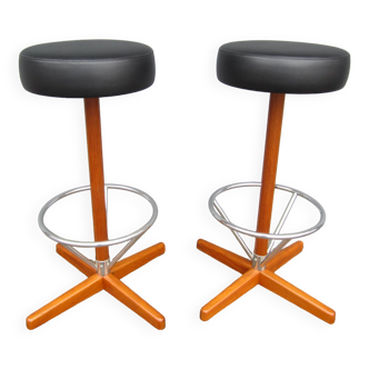 Pair of Scandinavian bar stools AB Bröderna Johansons Fåtöljindustri