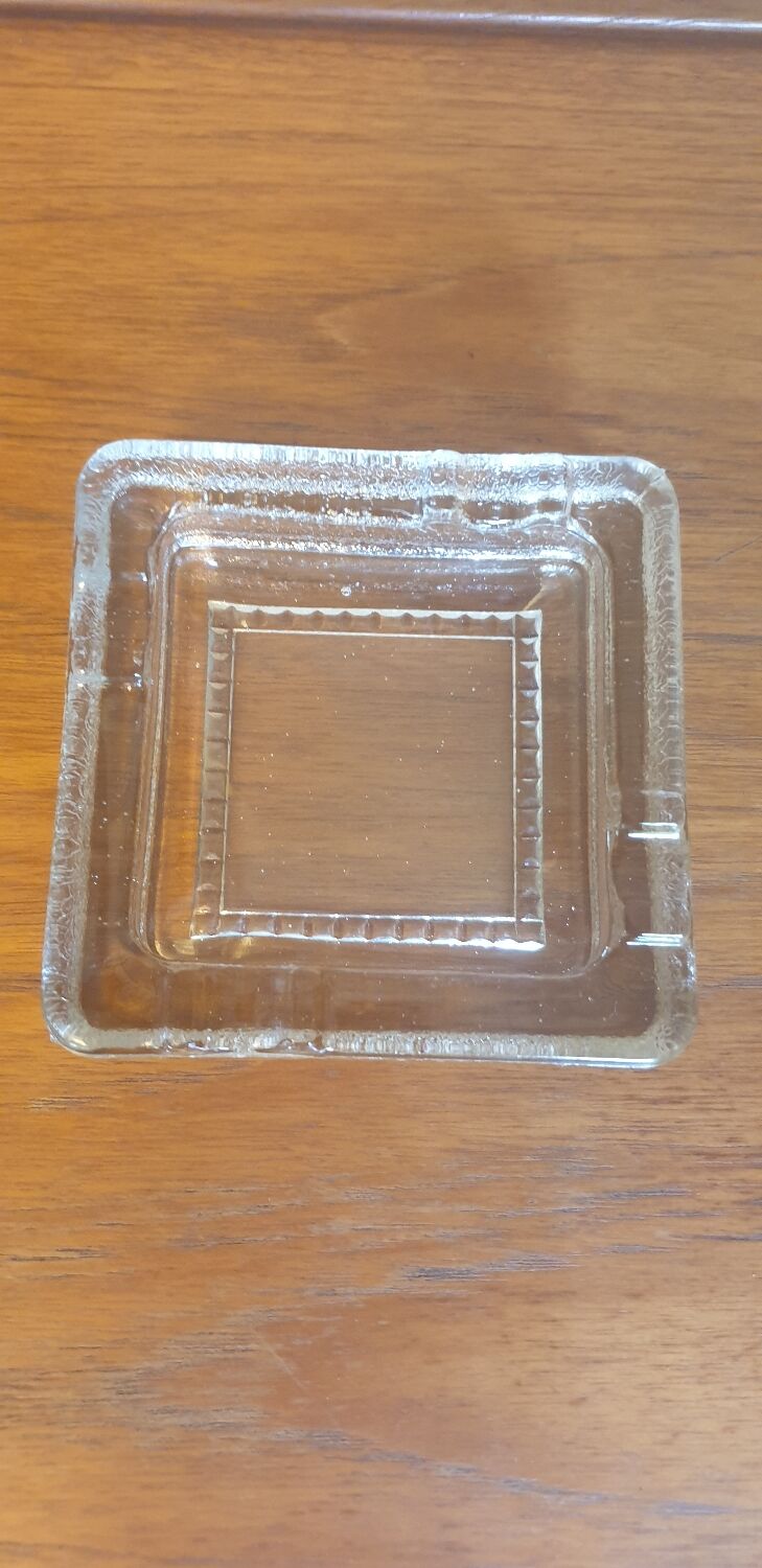 Square glass ashtray