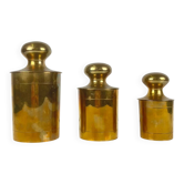Ensemble de 3 boîtes vintage en laiton doré, années 1960-1970