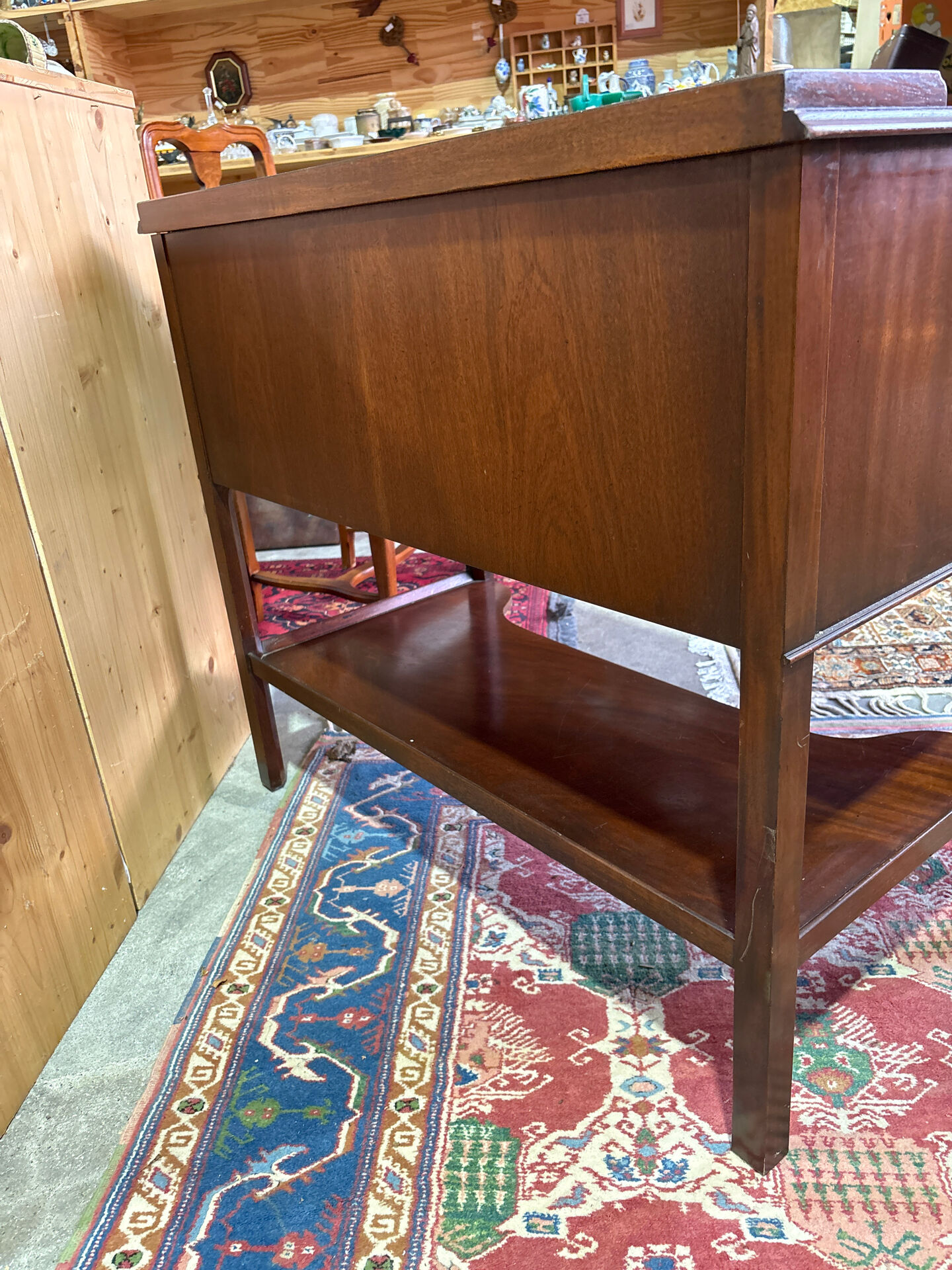 English mahogany sideboard with numerous drawers – sliding top