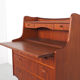 Secrétaire danois en teck avec miroir coulissant et bureau, années 1960