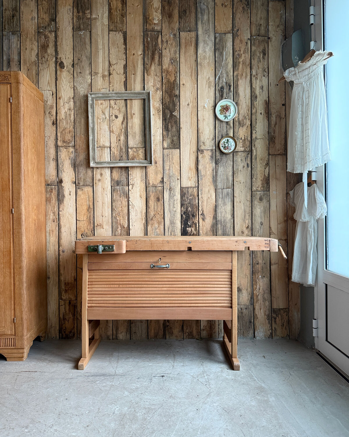 Vintage solid beech workbench (renovated)