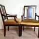 Pair of Louis XVI style mahogany office armchairs