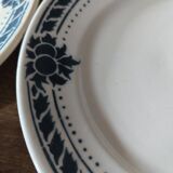 Lot 10 assiettes plates anciennes Badonviller modèle Jeanne