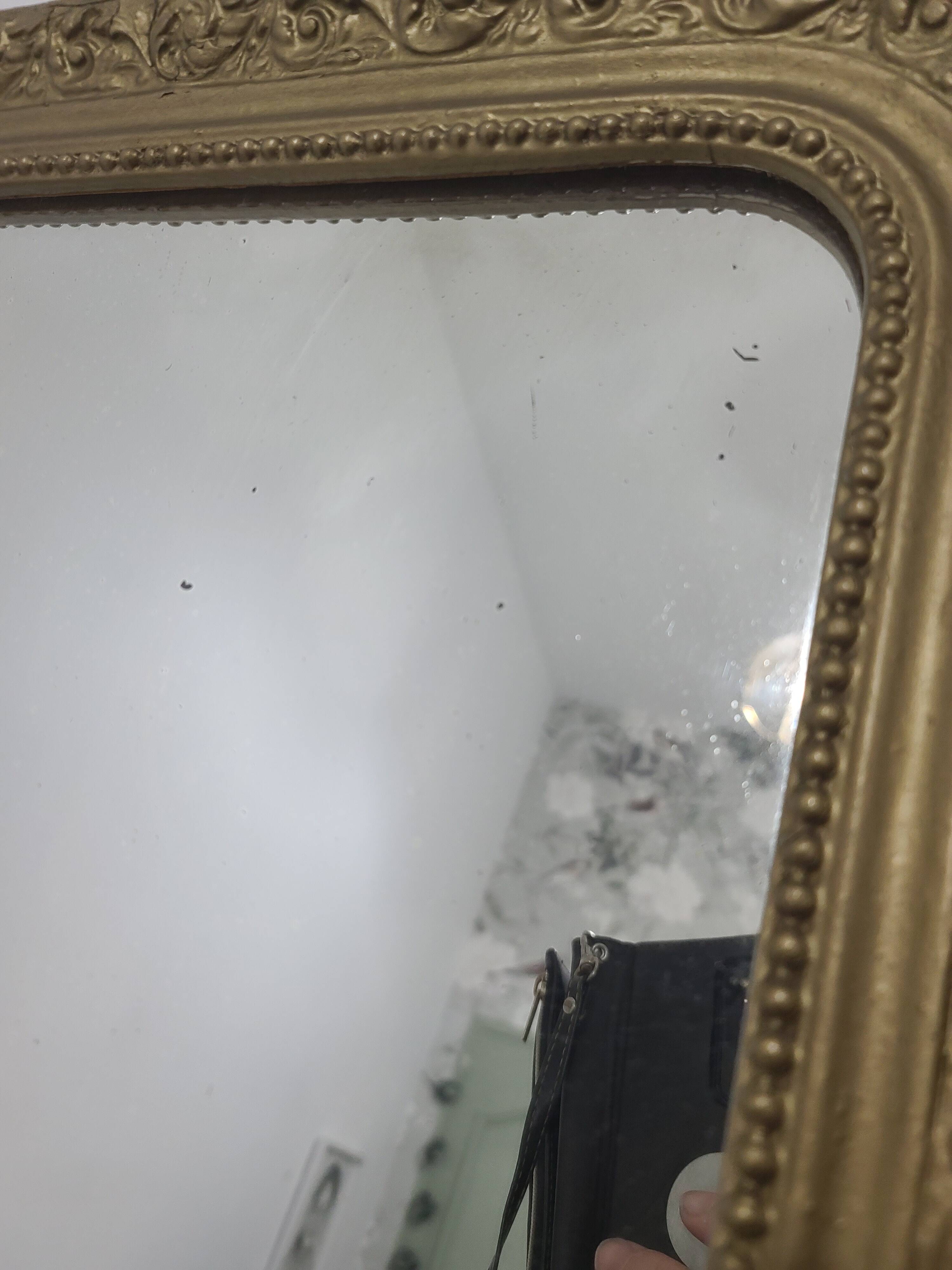 Miroir Doré Style Ancien / Louis Philippe - Arrière Rond