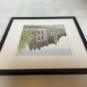 Lithographic print of typical houses, signed and numbered.
