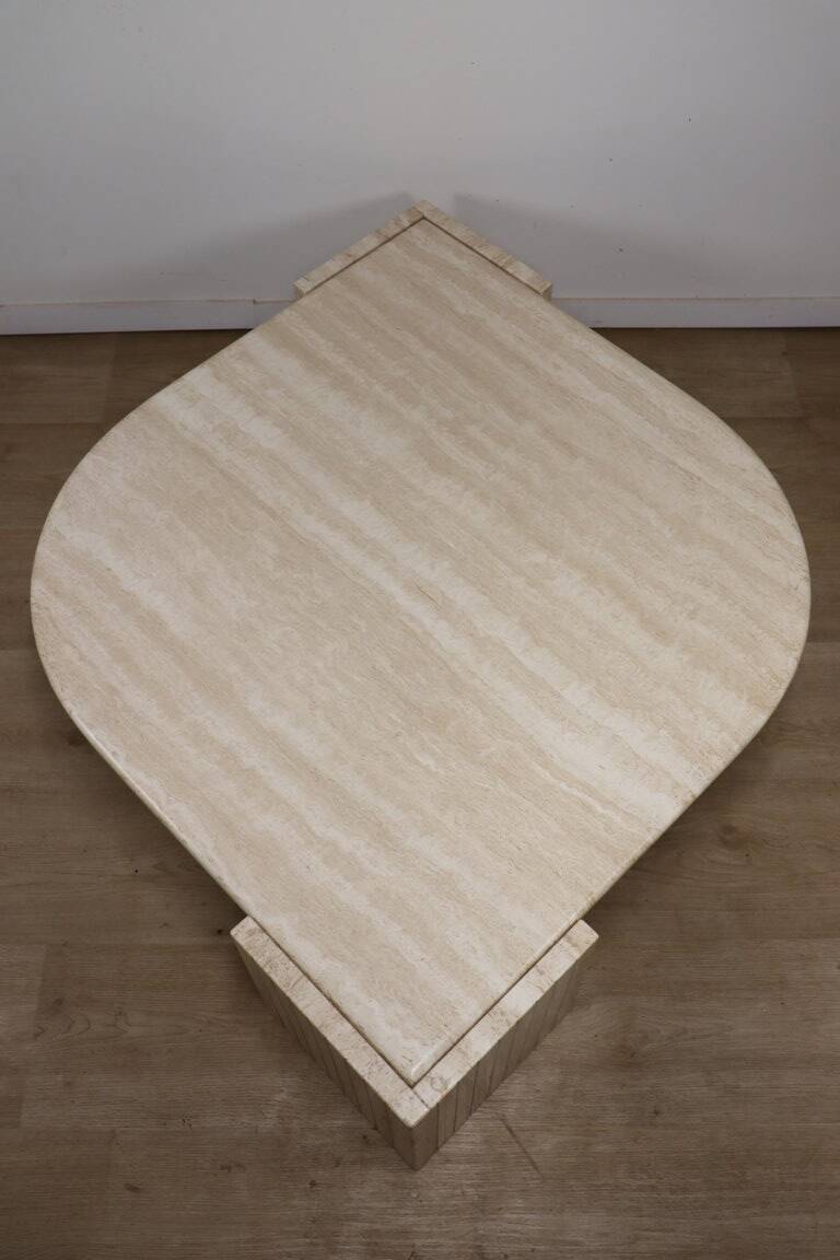 Travertine coffee table, 1980