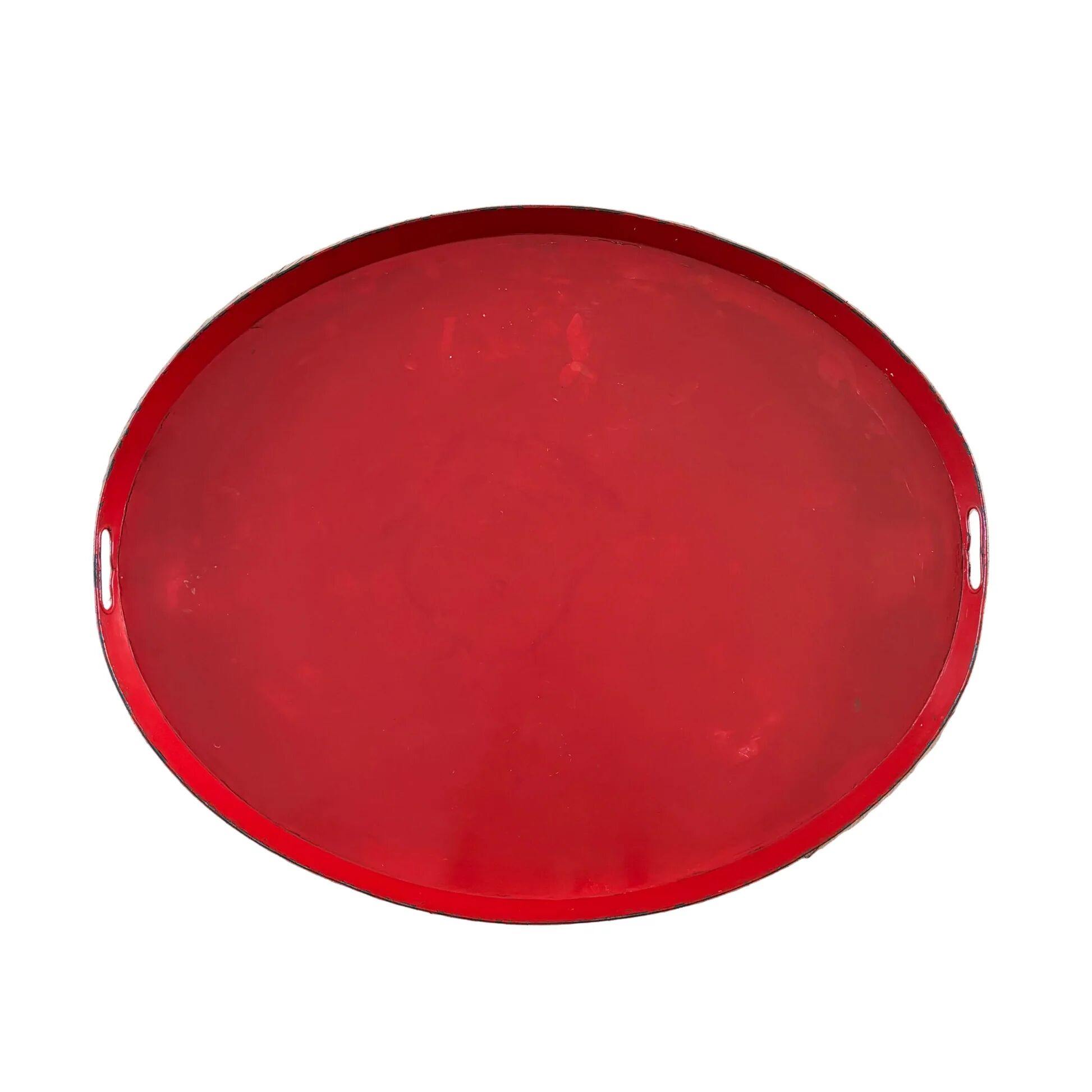Large antique lacquered metal tray