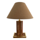 Vintage lamp in leather and gold metal