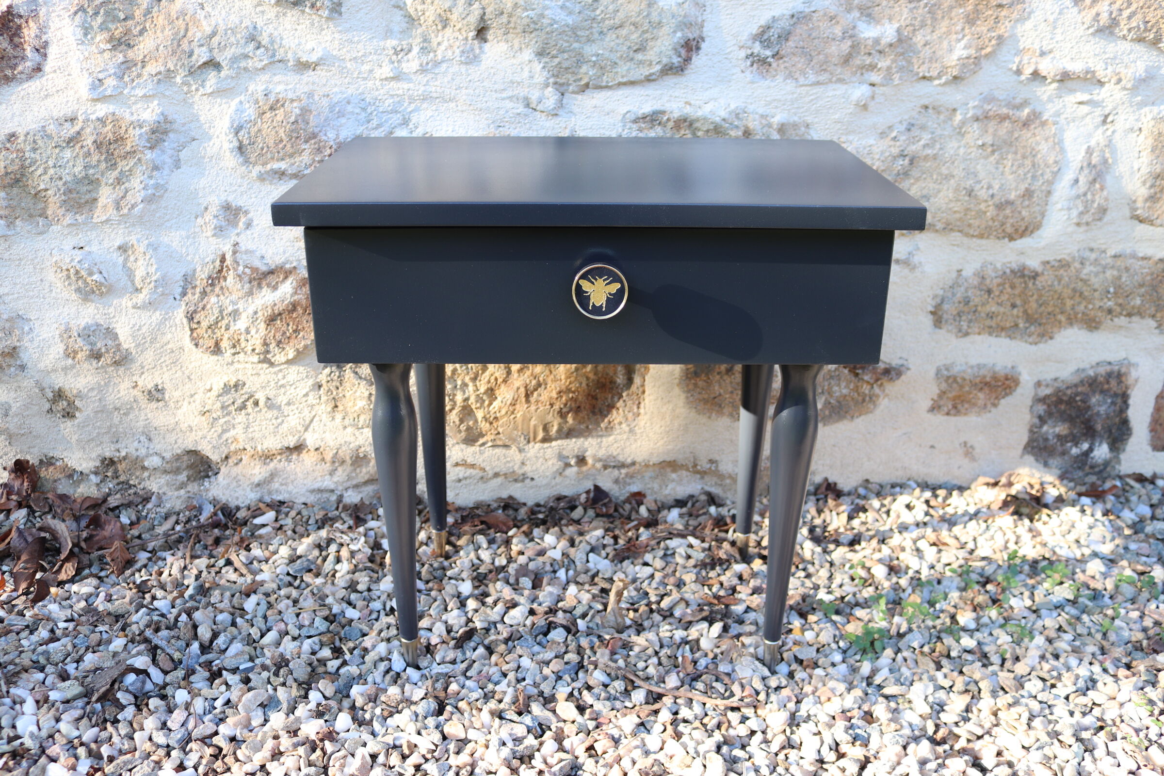 Chevet vintage noir abeille