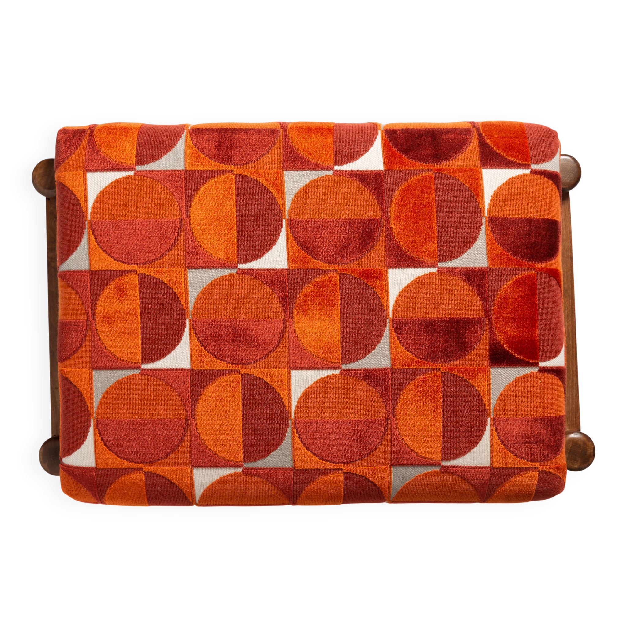 Vintage red and orange mid-century stool, Edmund Homa, 1960s