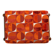 Vintage red and orange mid-century stool, Edmund Homa, 1960s