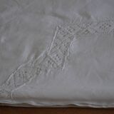 White linen tablecloth with embroidery 181cm/261cm
