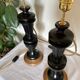 2 pieds de lampe bois et noir
