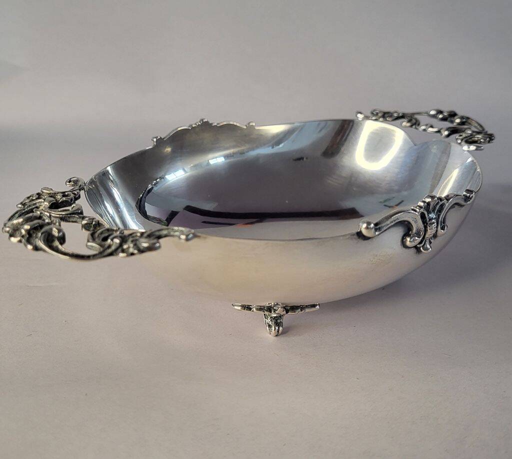 Italian 800 Silver Oval Footed Bowl
