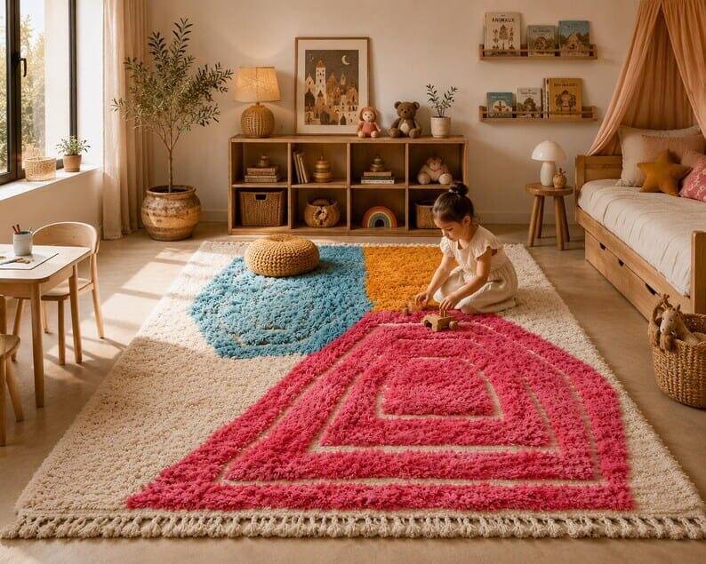 Moroccan wool rug 2/3 m