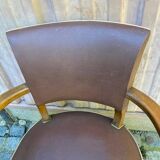 Art Deco bridge armchairs in leather from the 1950s.