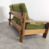 Brutalist oak sofa