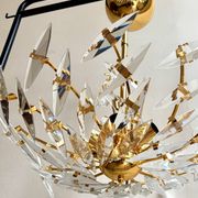 Rafael Tormo 6-light chandelier in gold metal and transparent tassels