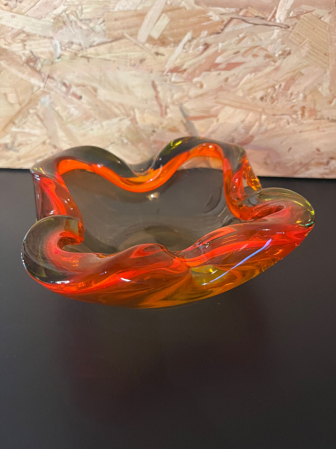 Ashtray or empty amber murano glass pocket