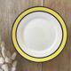 Yellow & black dessert plates Henriot Quimper
