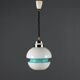 Vintage white glass pendant light, Italian design 1960s-1970s.