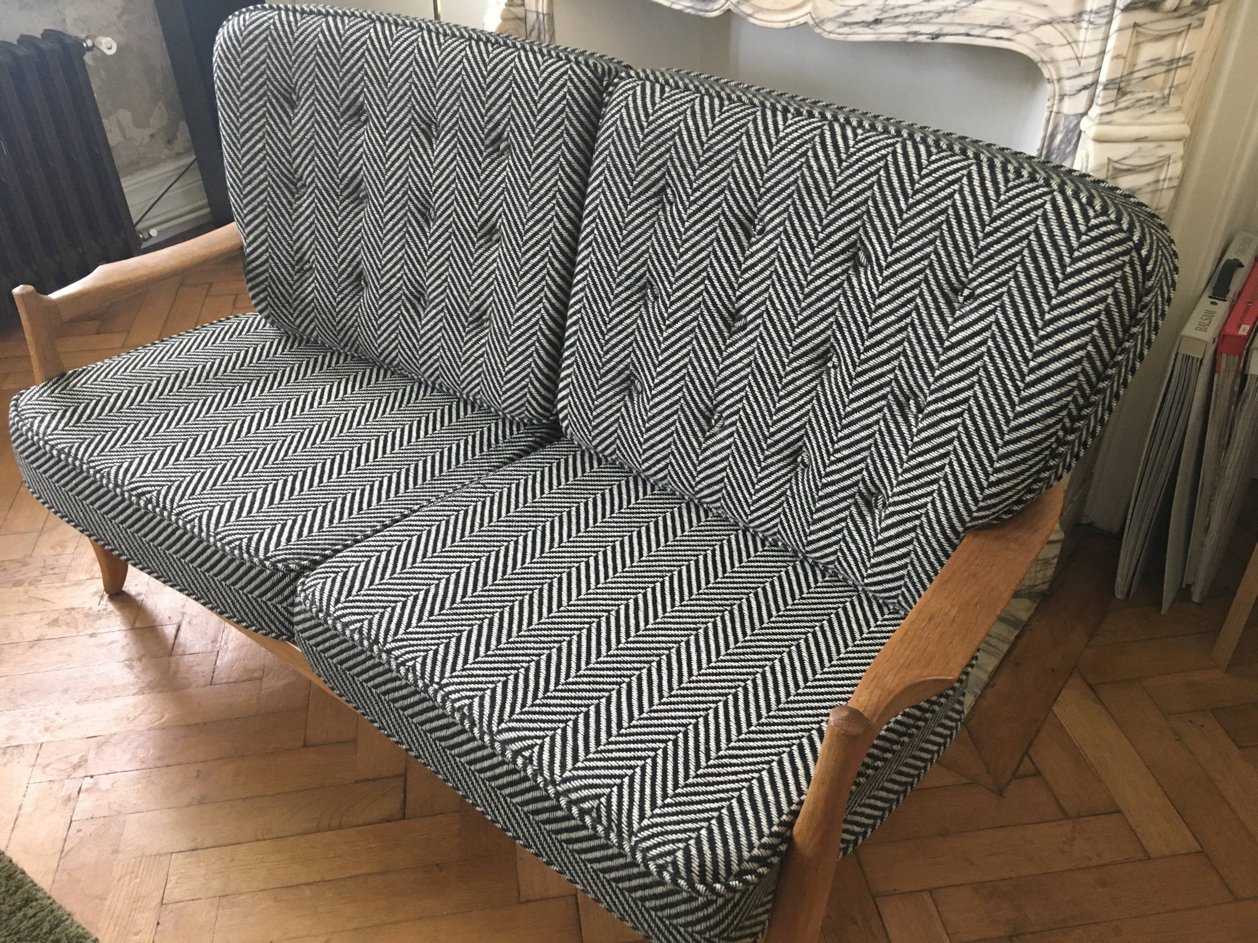Sofa 2 seats Guillerme and Chambron 1960