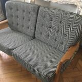 Sofa 2 seats Guillerme and Chambron 1960