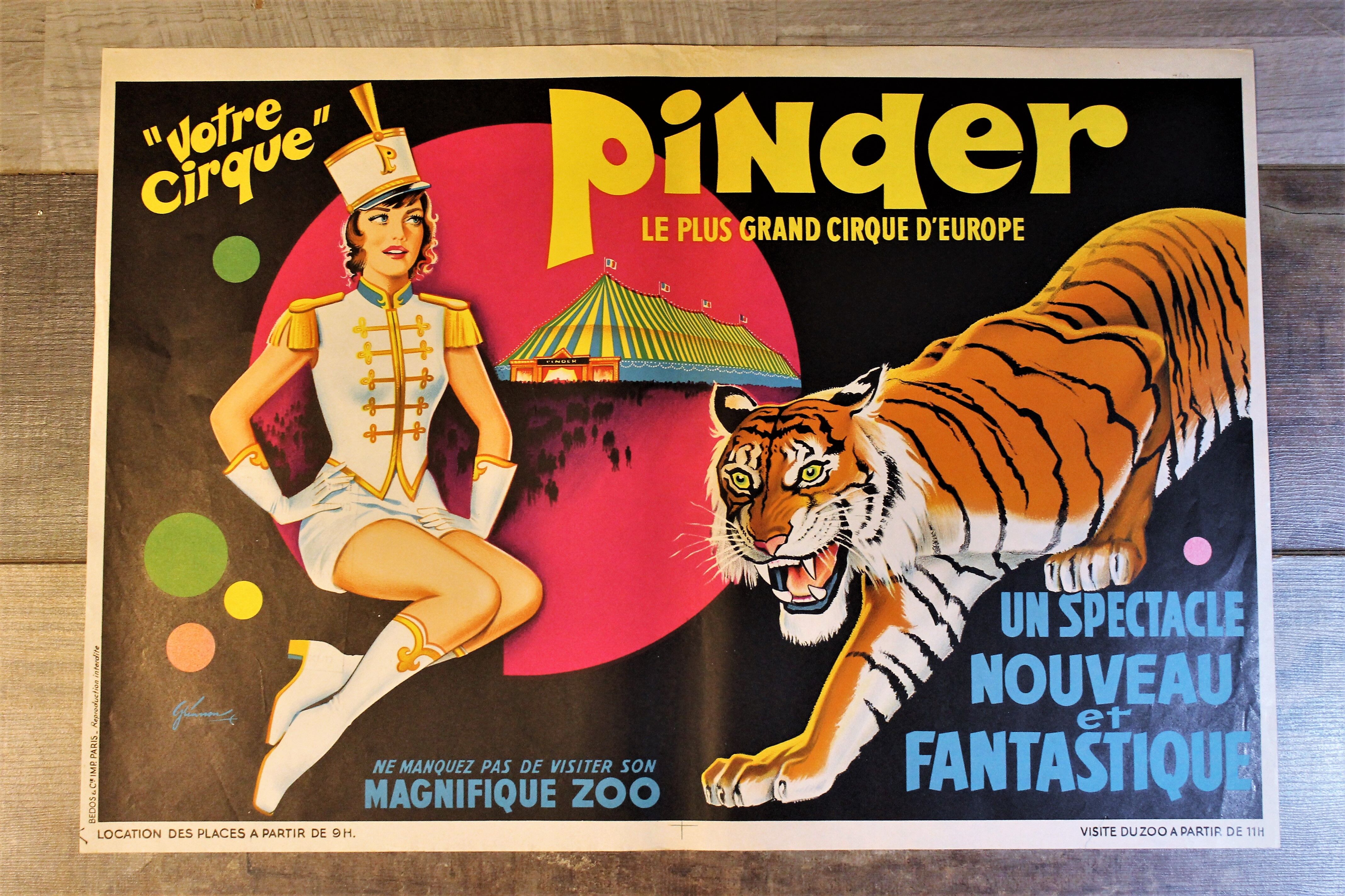 Affiche cirque Pinder 1960s